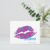 Damask Aqua-Paars Briefkaart (Staand voorkant)