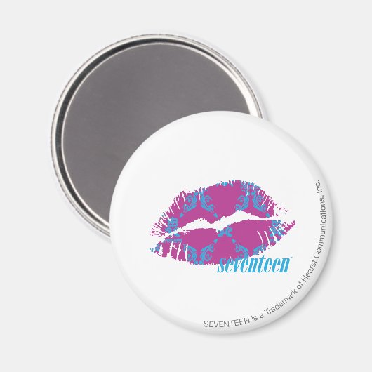 Damask Aqua-Paars Magneet (Voorkant / Achterkant)