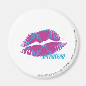 Damask Aqua-Paars Magneet (Voorkant)