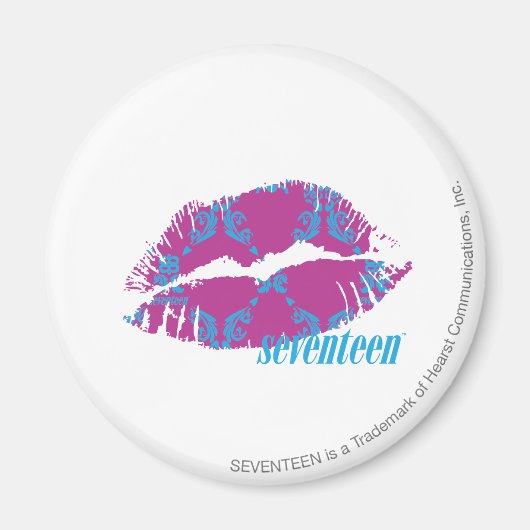 Damask Aqua-Paars Magneet (Voorkant)