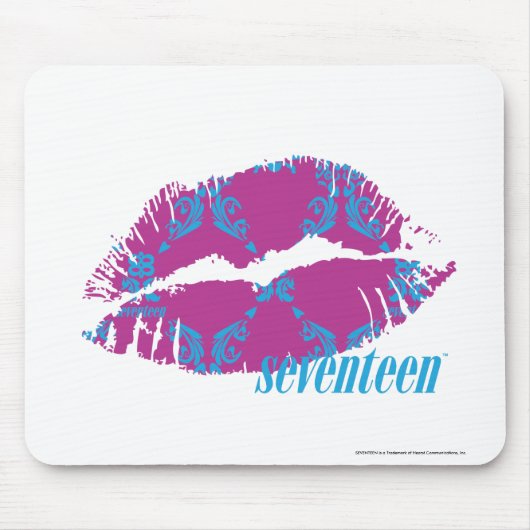 Damask Aqua-Paars Muismat (Voorkant)