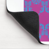 Damask Aqua-Paars Muismat (Hoek)