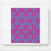 Damask Aqua-Paars Muismat (Voorkant)