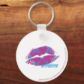 Damask Aqua-Paars Sleutelhanger (Voorkant)