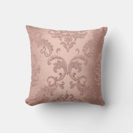 Damask Aqua Pink Blush Pastel Roos Cottage Velvet Kussen