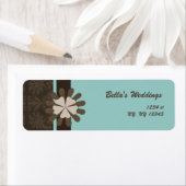 damask aqua Retouradreslabel Etiket (Insitu)