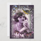damask art deco gatsby Flapper Girl Kaart (Voorkant)