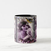 damask art deco gatsby Flapper Girl Tweekleurige Koffiemok (Center)