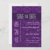 Damask Art Deco Save the Date Invitation (Voorkant)