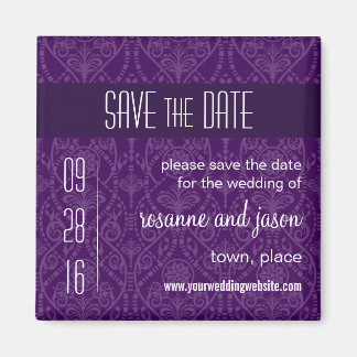 Damask Art Deco Sla de Datummagneet op Magneet