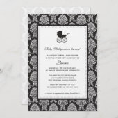 Damask Baby Carriage Baby shower Kaart (Voorkant / Achterkant)