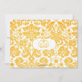 Damask Baby shower Invitation Oranje Wieg Girl Kaart (Achterkant)