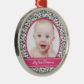 Damask Baby's eerste kerst Ornament (Rechts)