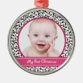 Damask Baby's eerste kerst Ornament (Voorkant)