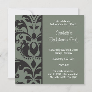 damask bachelorette kaart