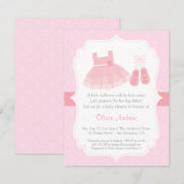 Damask Ballerina Girl Baby Shower Uitnodigingen (Voorkant / Achterkant)