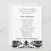 Damask Bar Mitzvah Uitnodiging (Achterkant)