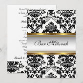 Damask Bar Mitzvah Uitnodiging (Voorkant / Achterkant)