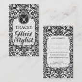 Damask Baroque Hair Stylist Appointkaarten Afsprakenkaartje (Voorkant / Achterkant)