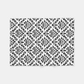 Damask Baroque Pattern Black op White Fleece Deken (Voorkant (Horizontaal))
