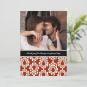 Damask bedankbriefjes {Rood} Kaart (Staand voorkant)