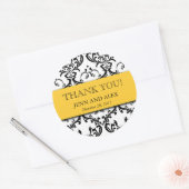 Damask Bedankt voor je bruiloft. Ronde Sticker (Envelop)