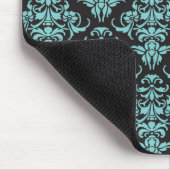 Damask  behangpapier blauw gaffelkiekje muismat (Hoek)