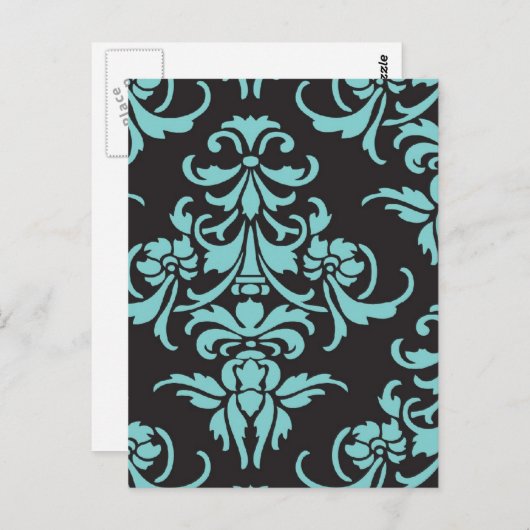 Damask  behangpatroon briefkaart (Voorkant / Achterkant)