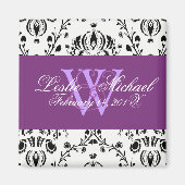 Damask Bewaar de datum, Bruiloft Magneten (Voorkant)