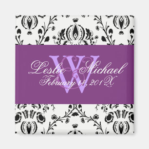 Damask Bewaar de datum, Bruiloft Magneten