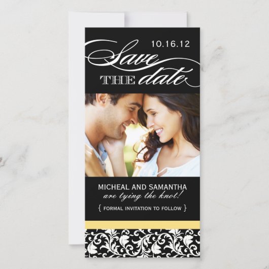 Damask Bewaar de datumfotokaarten Save The Date (Voorkant)