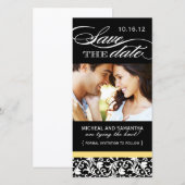 Damask Bewaar de datumfotokaarten Save The Date (Voorkant / Achterkant)