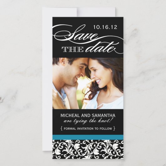 Damask Bewaar de datumfotokaarten Save The Date (Voorkant)