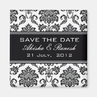 Damask bewaart de aankondiging van het huwelijk op magneet