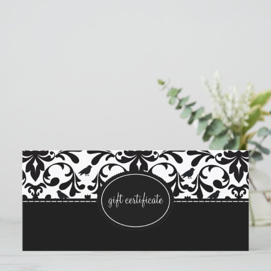 Damask Birds Boutique Style Cadeaubonnen (Staand voorkant)