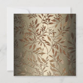 Damask Birthday Party Gold Black Floral Brown Kaart (Achterkant)
