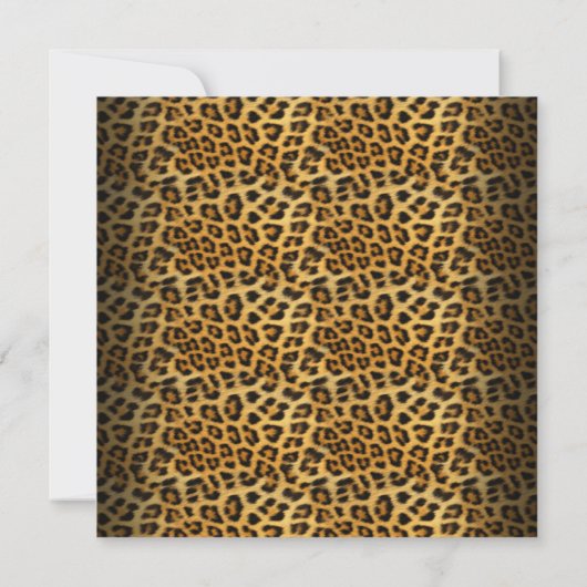 Damask Birthday Party Gold Black Leopard Kaart (Achterkant)