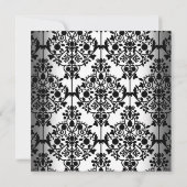 Damask Birthday Party Gold Black White Floral Kaart (Achterkant)