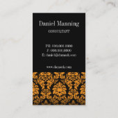 Damask Biz Card (Oranje) Visitekaartje (Achterkant)