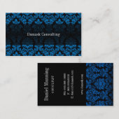 Damask Biz-kaart (blauw) Visitekaartje (Voorkant / Achterkant)