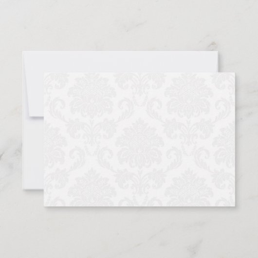 Damask Black and White Weddenschap Hartelijk dank Bedankkaart (Achterkant)