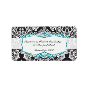 Damask Black and White Wedding Etiket