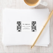 Damask Black and White Wedding Etiket (Insitu)