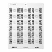 Damask Black and White Wedding Etiket (Full Sheet)