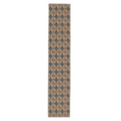 Damask Black en Rust op Grey en Tan Medium Tafelloper (Voorkant)