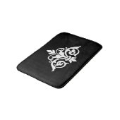 Damask Black en White Bathmat Badmat (Gekanteld)