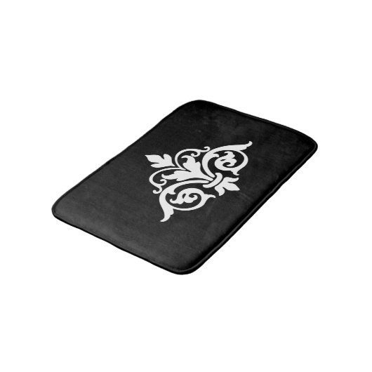  Damask Black en White Bathmat Badmat (Gekanteld)