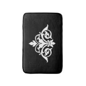 Damask Black en White Bathmat Badmat (Voorkant Verticaal)