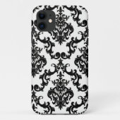 Damask Black en White iPhone 5 Hoesje (Achterkant)