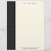  Damask Black Gepersonaliseerd Letterhead Persoonlijk Briefhoofd (Voorkant)